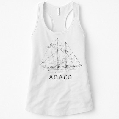 Abaco Bahamas Vintage Retro Classic Sailboat Vacation Womens Tank Top