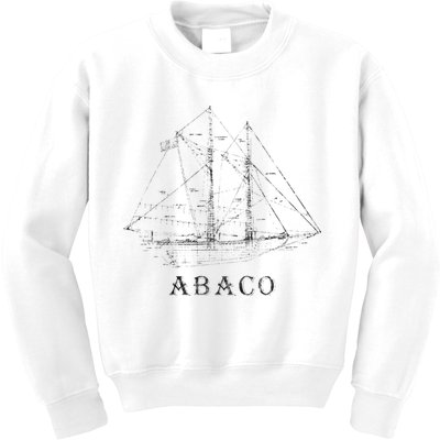 Abaco Bahamas Vintage Retro Classic Sailboat Vacation Kids Sweatshirt