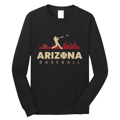 Arizona Baseball Vintage Minimalist Retro Baseball Lover Long Sleeve Shirt
