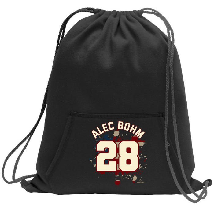 Alec Bohm Vintage Flag Philadelphia Baseball Sweatshirt Cinch Pack Bag