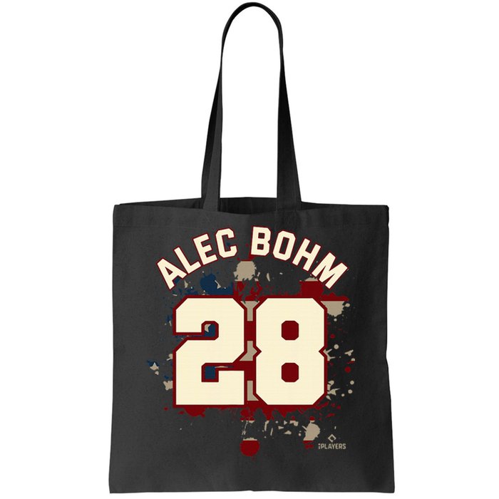 Alec Bohm Vintage Flag Philadelphia Baseball Tote Bag