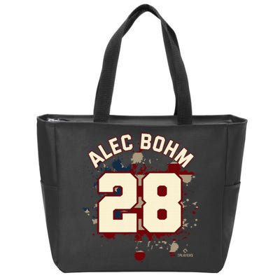 Alec Bohm Vintage Flag Philadelphia Baseball Zip Tote Bag