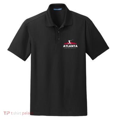 Atlanta Baseball Vintage Minimalist Retro Baseball Lover Dry Zone Grid Polo