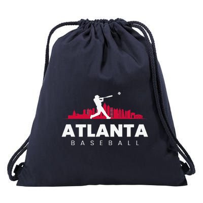 Atlanta Baseball Vintage Minimalist Retro Baseball Lover Drawstring Bag