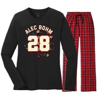 Alec Bohm Vintage Flag  Women's Long Sleeve Flannel Pajama Set 