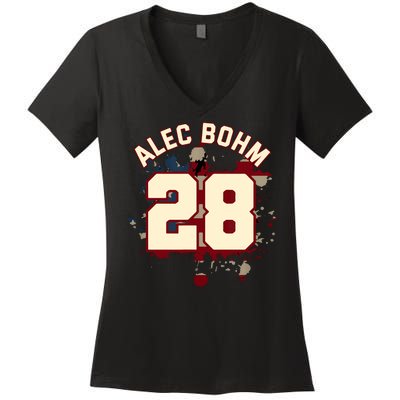 Alec Bohm Vintage Flag  Women's V-Neck T-Shirt