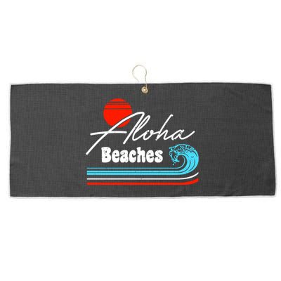 Aloha Beaches Vintage Retro Large Microfiber Waffle Golf Towel