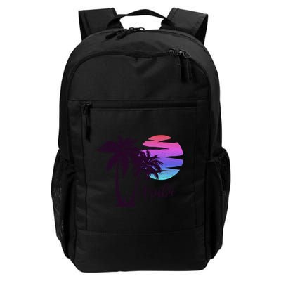 Aruba Beach Vacation Caribbean Cruise Retro Sunset Palm Tree Meaningful Gift Backpack