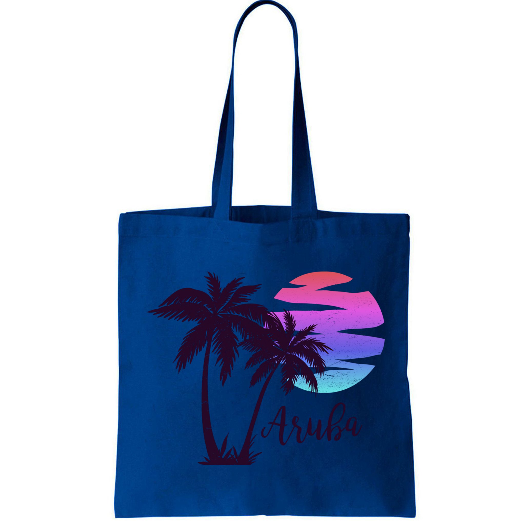 Aruba Beach Vacation Caribbean Cruise Retro Sunset Palm Tree Meaningful Gift Bag