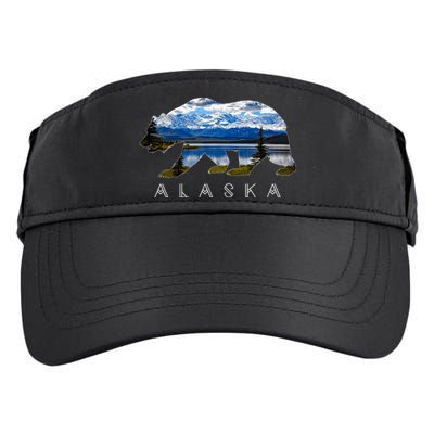 Alaskan Bear With Lake & Mountain Souvenir Adult Drive Performance Visor