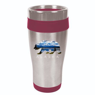 Alaskan Bear With Lake & Mountain Souvenir 16oz Travel Tumbler