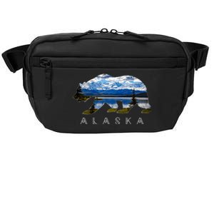 Alaskan Bear With Lake & Mountain Souvenir Crossbody Pack