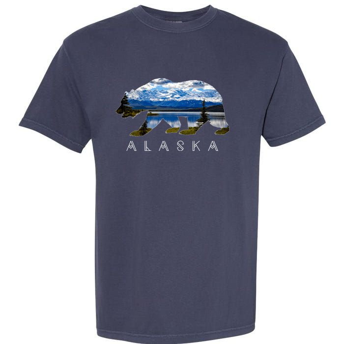 Alaskan Bear With Lake & Mountain Souvenir Garment-Dyed Heavyweight T-Shirt