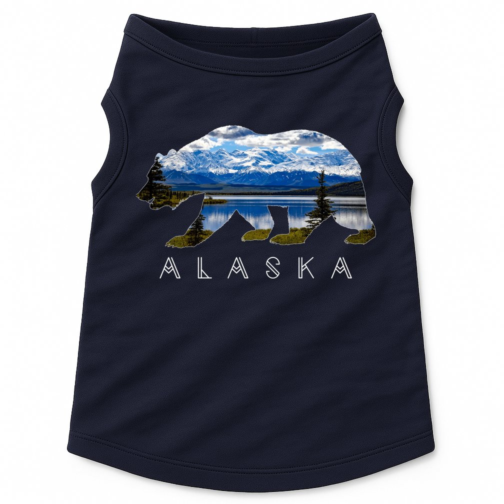 Alaskan Bear With Lake & Mountain Souvenir Doggie Tank