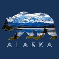 Alaskan Bear With Lake & Mountain Souvenir Cooling Performance Crew T-Shirt
