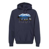 Alaskan Bear With Lake & Mountain Souvenir Premium Hoodie