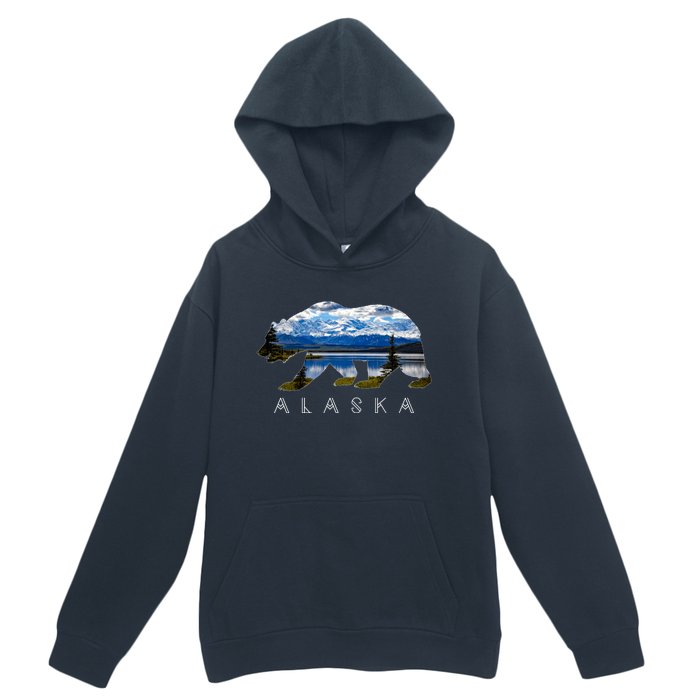 Alaskan Bear With Lake & Mountain Souvenir Urban Pullover Hoodie