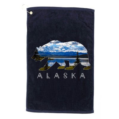 Alaskan Bear With Lake & Mountain Souvenir Golf Towel