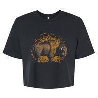 American Bison Wild Animal Gift Idea Men Kids Buffalo Bella+Canvas Jersey Crop Tee