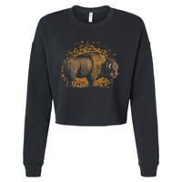 American Bison Wild Animal Gift Idea Men Kids Buffalo Cropped Pullover Crew