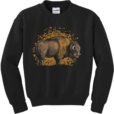 American Bison Wild Animal Gift Idea Men Kids Buffalo Kids Sweatshirt