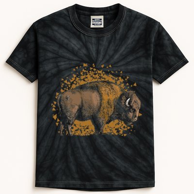 American Bison Wild Animal Gift Idea Men Kids Buffalo Kids Tie-Dye T-Shirt