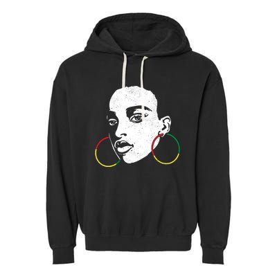 Afro Black Woman Afican Color Cool Black History Month Gift Garment-Dyed Fleece Hoodie