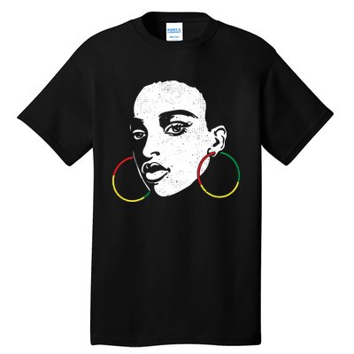 Afro Black Woman Afican Color Cool Black History Month Gift Tall T-Shirt