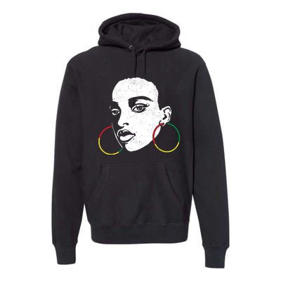 Afro Black Woman Afican Color Cool Black History Month Gift Premium Hoodie