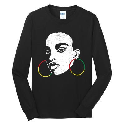 Afro Black Woman Afican Color Cool Black History Month Gift Tall Long Sleeve T-Shirt