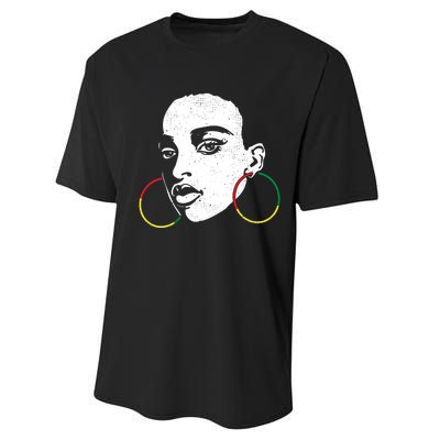 Afro Black Woman Afican Color Cool Black History Month Gift Performance Sprint T-Shirt