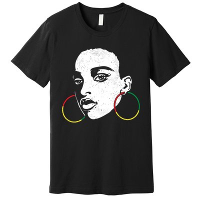 Afro Black Woman Afican Color Cool Black History Month Gift Premium T-Shirt