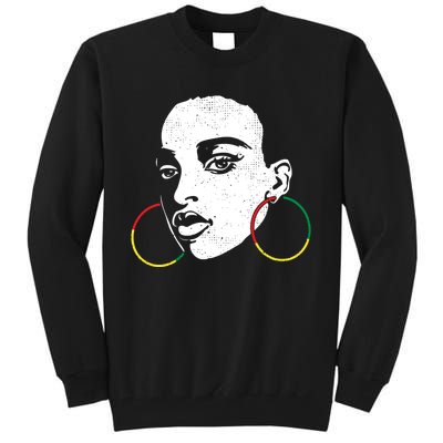 Afro Black Woman Afican Color Cool Black History Month Gift Tall Sweatshirt