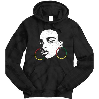 Afro Black Woman Afican Color Cool Black History Month Gift Tie Dye Hoodie