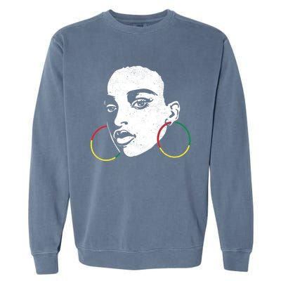 Afro Black Woman Afican Color Cool Black History Month Gift Garment-Dyed Sweatshirt