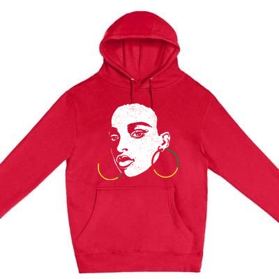 Afro Black Woman Afican Color Cool Black History Month Gift Premium Pullover Hoodie