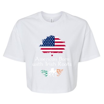 American Born With Irish Roots St Patrick's Day Gift Bella+Canvas Jersey Crop Tee