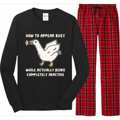 Appear Busy While Being Completely Inactive Long Sleeve Pajama Set