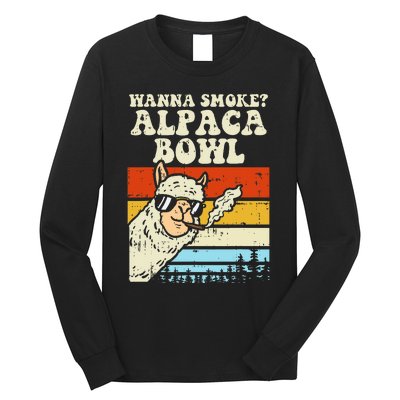 Alpaca Bowl Weed Funny Cannabis 420 Stoner Gift Long Sleeve Shirt