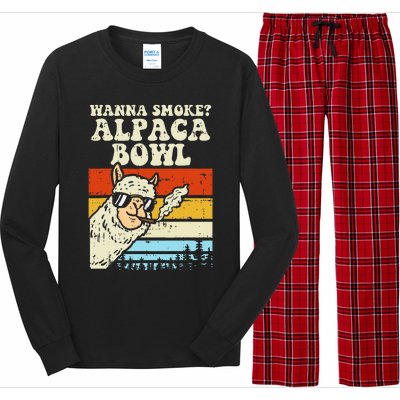 Alpaca Bowl Weed Funny Cannabis 420 Stoner Gift Long Sleeve Pajama Set