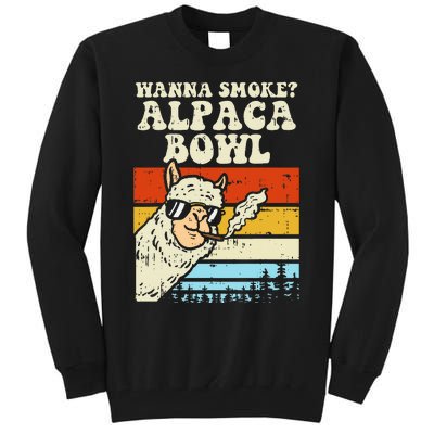 Alpaca Bowl Weed Funny Cannabis 420 Stoner Gift Tall Sweatshirt