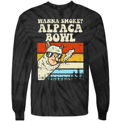 Alpaca Bowl Weed Funny Cannabis 420 Stoner Gift Tie-Dye Long Sleeve Shirt