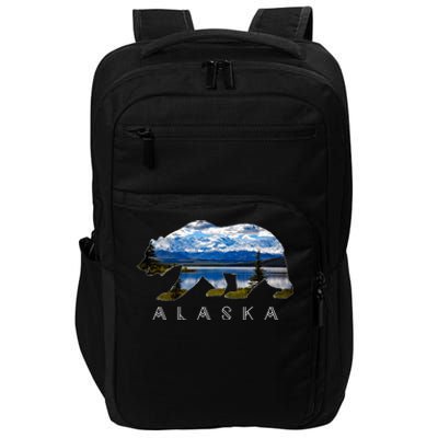 Alaskan Bear With Lake And Mountain Souvenir Gift Impact Tech Backpack