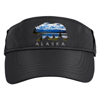 Alaskan Bear With Lake And Mountain Souvenir Gift Adult Drive Performance Visor