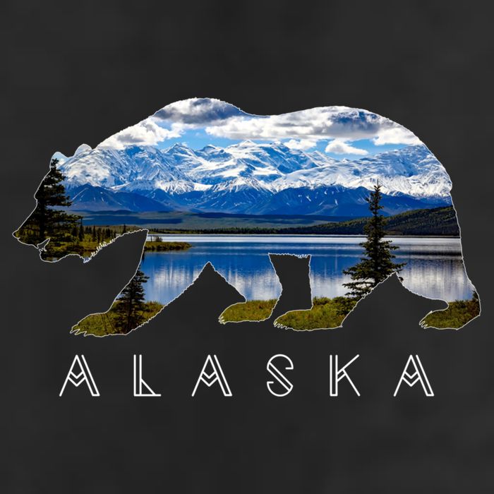 Alaskan Bear With Lake And Mountain Souvenir Gift Adult Drive Performance Visor