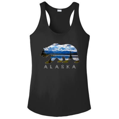 Alaskan Bear With Lake And Mountain Souvenir Gift Ladies PosiCharge Competitor Racerback Tank