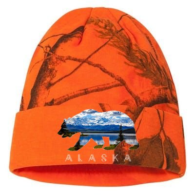 Alaskan Bear With Lake And Mountain Souvenir Gift Kati Licensed 12" Camo Beanie