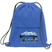 Alaskan Bear With Lake And Mountain Souvenir Gift Sweatshirt Cinch Pack Bag