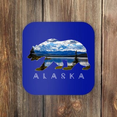 Alaskan Bear With Lake And Mountain Souvenir Gift Coaster