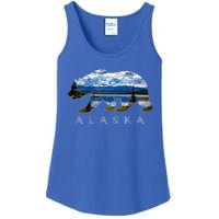 Alaskan Bear With Lake And Mountain Souvenir Gift Ladies Essential Tank